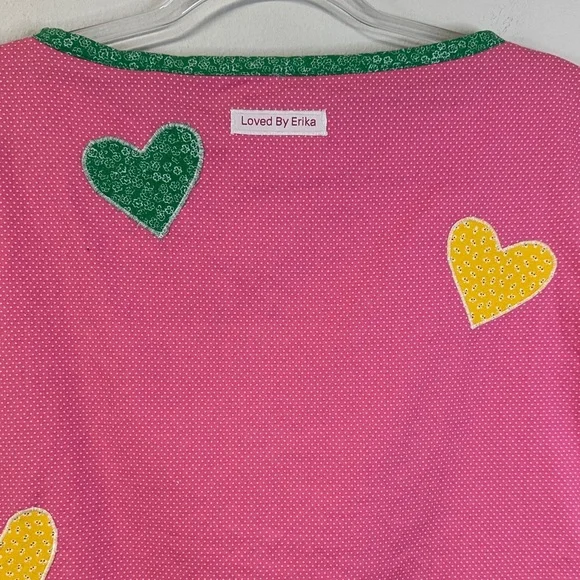 NWT Handmade by Erika Cotton Pink Heart Mini Dress Size S - Picture 7 of 7